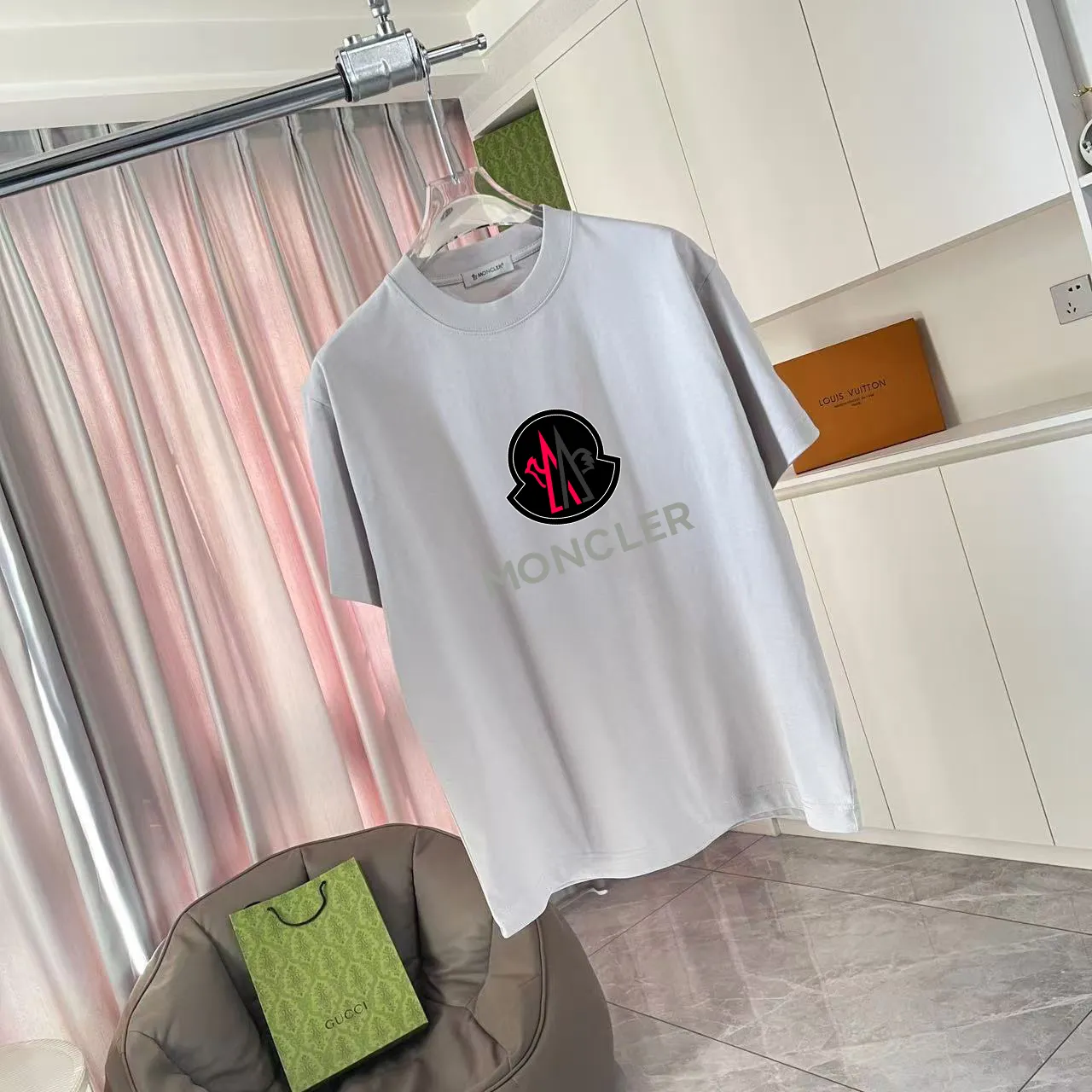 Moncle* 2025 New Arrival logo 300 t Same Style Size：S M L XL XXL ：Black White Blue Gray